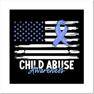 Child Abuse Prevention Awareness Month Blue Ribbon gift idea Posters and Art